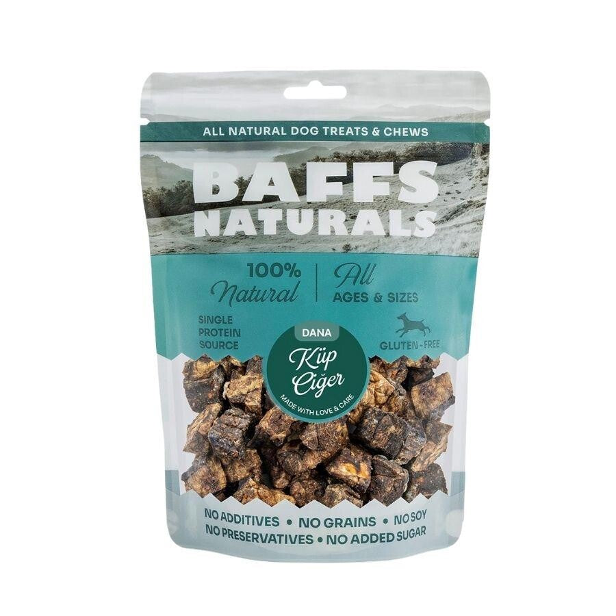 Baffs Naturals Kurutulmuş Dana Küp Ciğer Köpek Ödülü 100 GR | SRC: Barcode: 8683229861335
